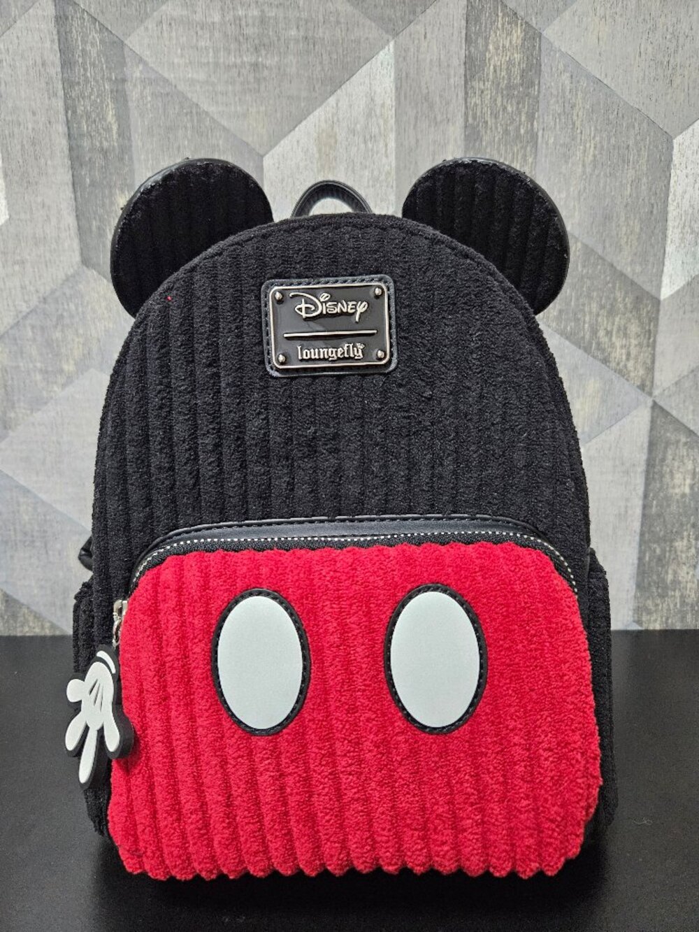 NWT Loungefly Disney Mickey Mouse Plush Corduroy Cosplay Mini Backpack